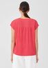 Organic Linen Jersey Shirred-Back Top