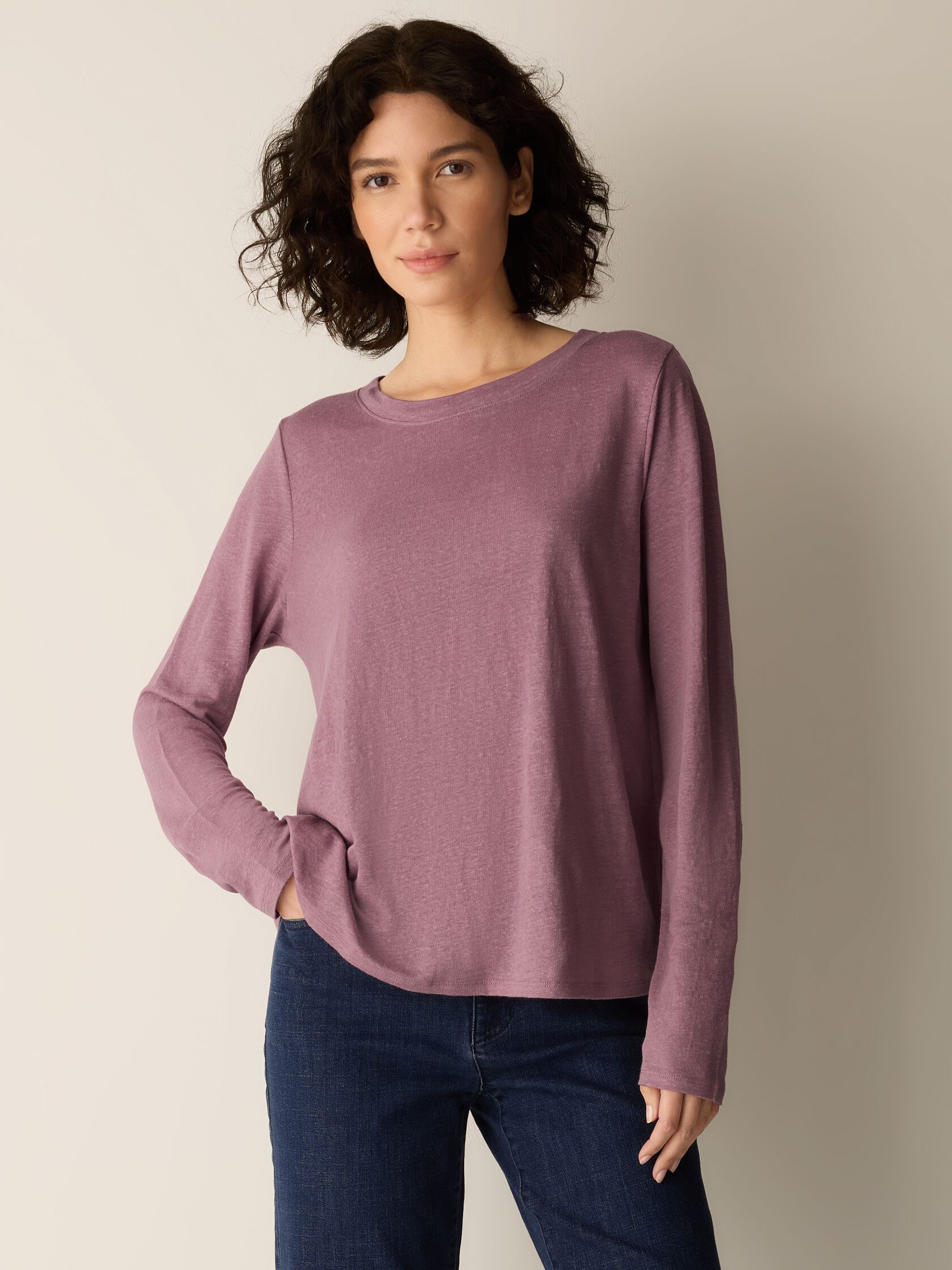 Organic Linen Jersey Long-Sleeve Tee