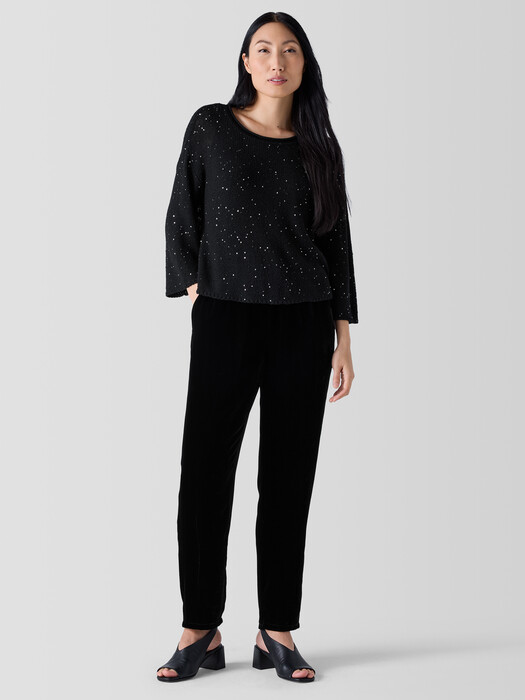 Merino Sequin Jewel Neck Top