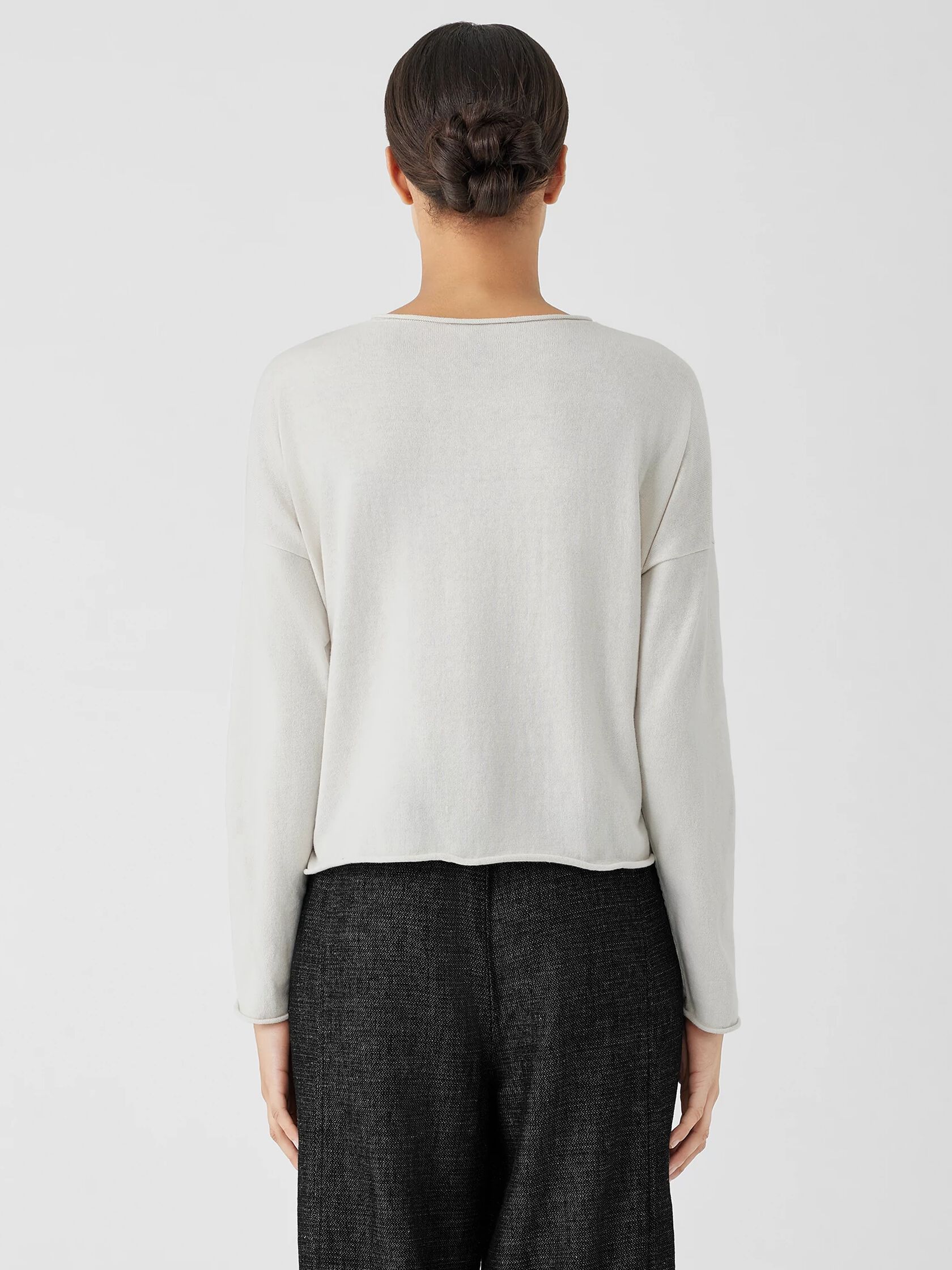 Peruvian Organic Cotton Crepe Crew Neck Top