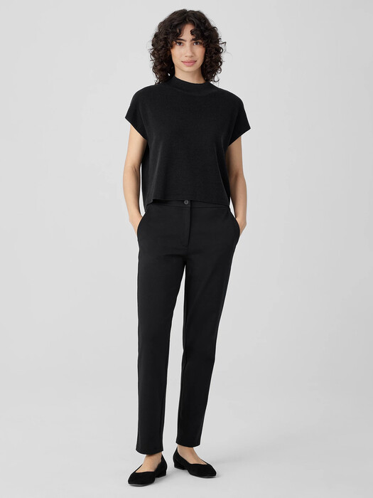 Cotton Blend Ponte Slim Pant