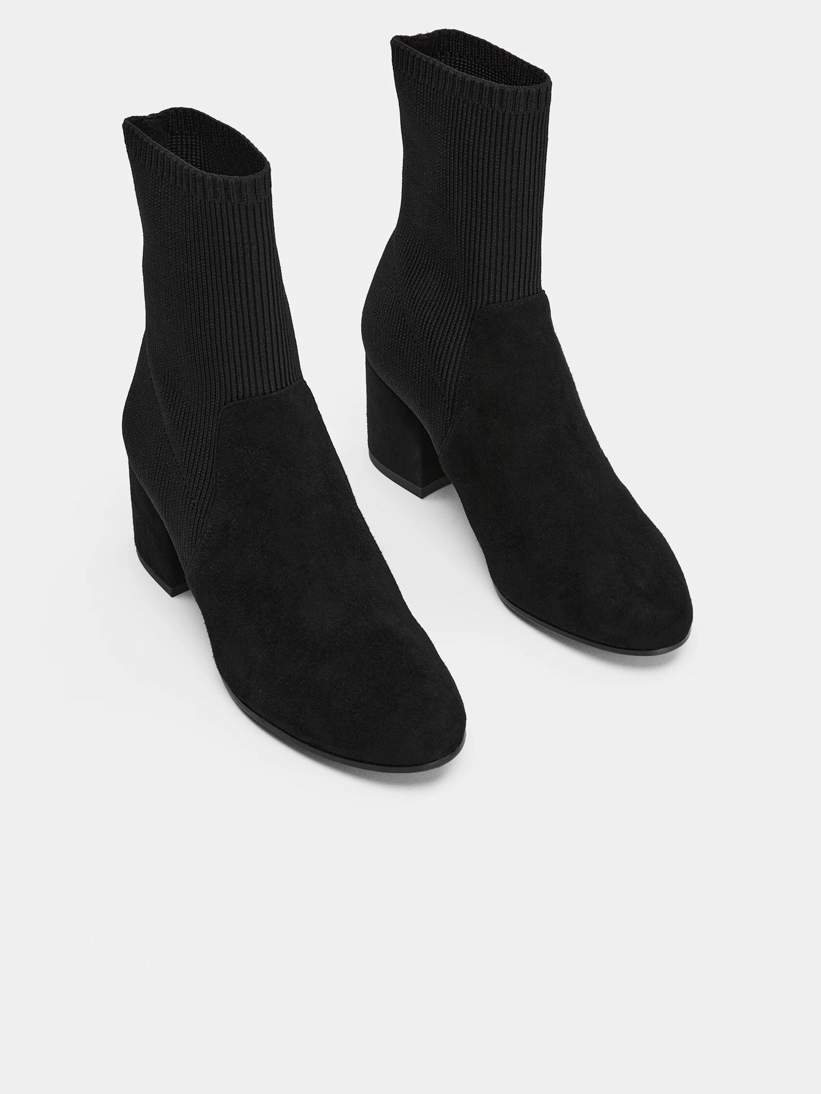 Knolls Suede and Recycled Stretch Knit Sock Boot