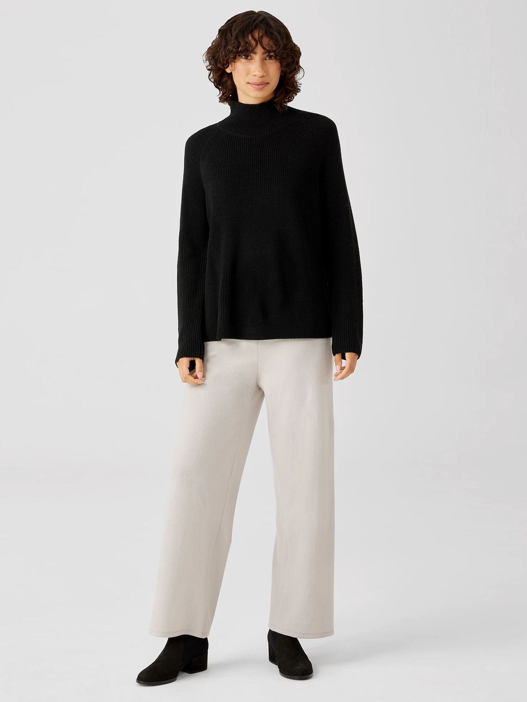 Merino Wool Turtleneck Top