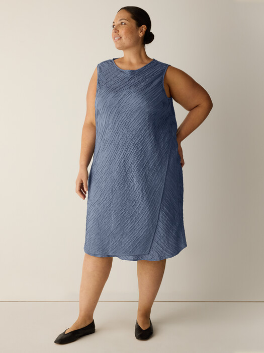 silk jacquard dress Metallic Jacquard Silk Satin Dress Blue & Gold