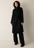 Lustrous Wool Drape Neck Coat