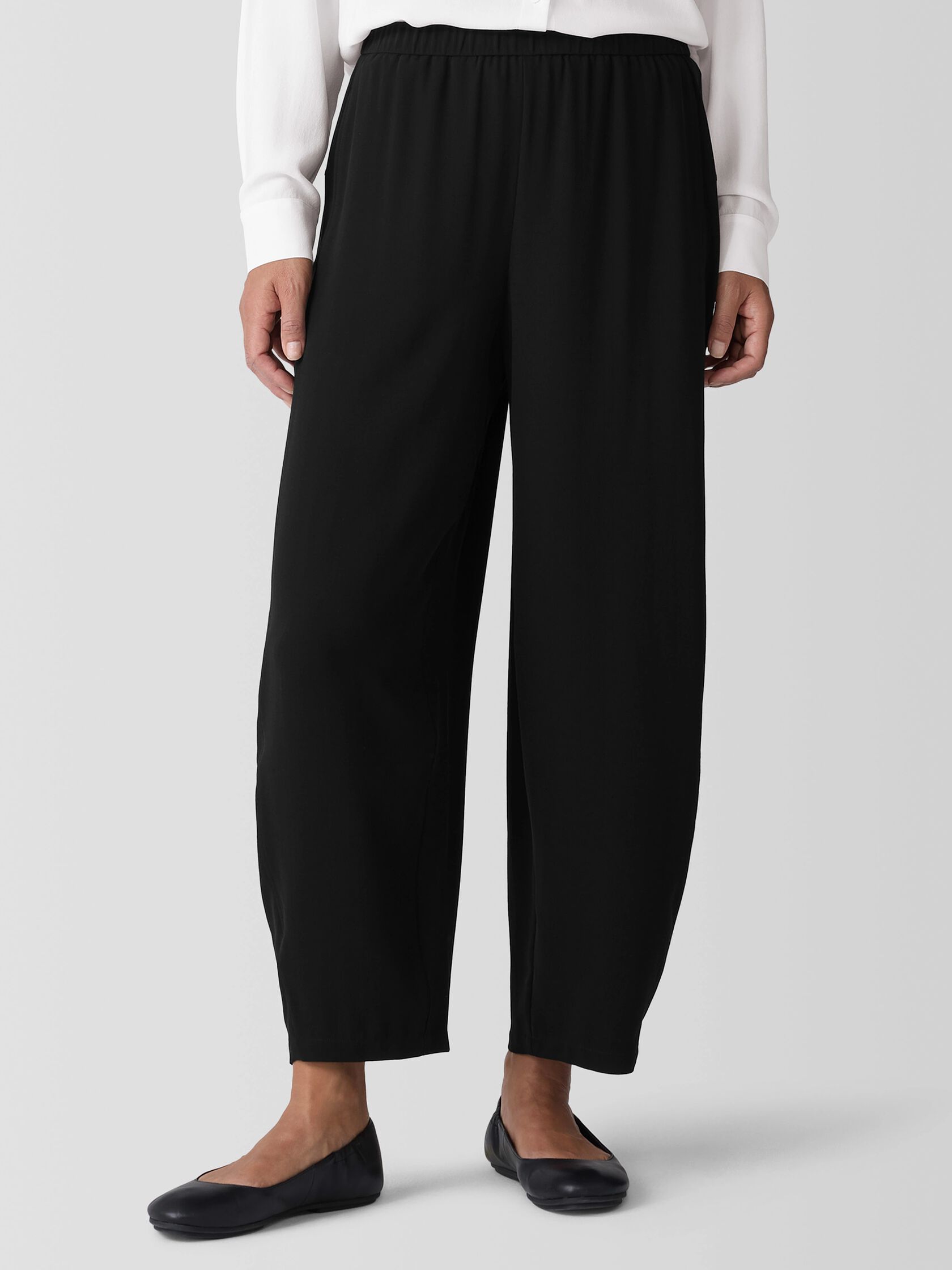 Silk Georgette Crepe Lantern Pant