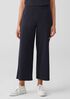 Pima Cotton Stretch Jersey Wide-Leg Pant
