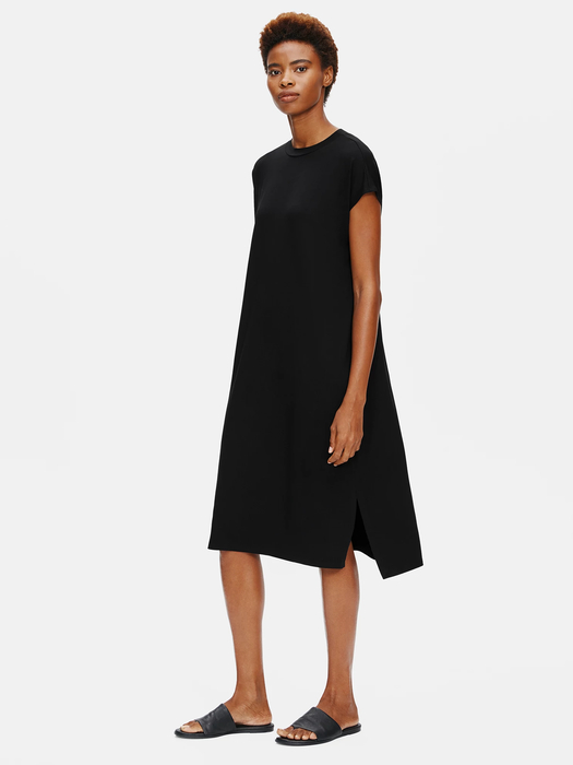 Viscose Jersey Crew Neck Dress