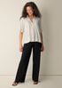 Silk Georgette Crepe Split Neck Top