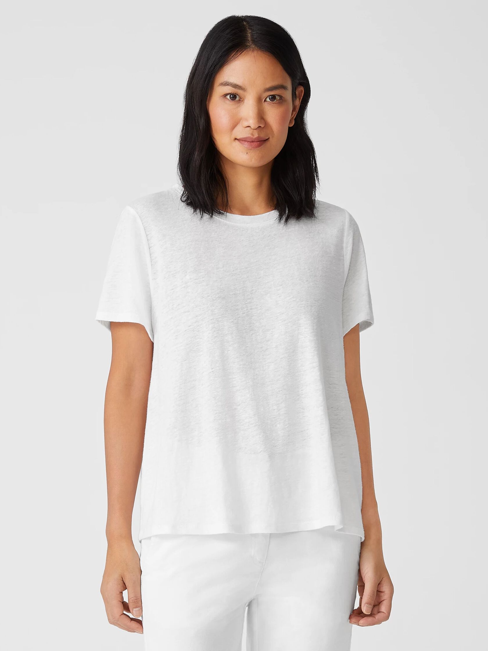 Organic Linen Jersey Crew Neck Tee