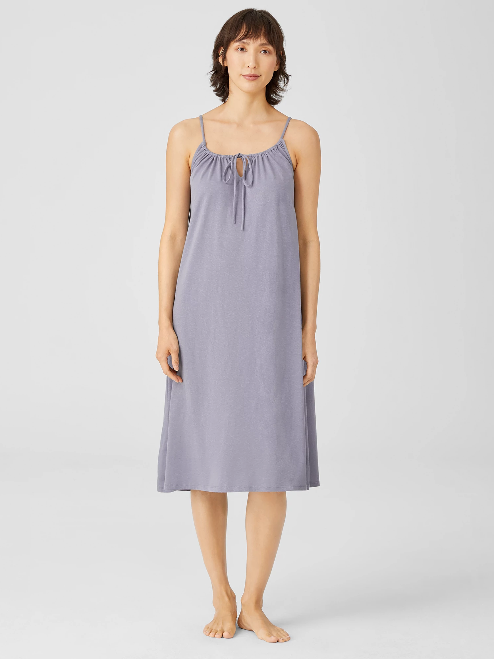 Organic Cotton Slub Jersey Strappy Dress