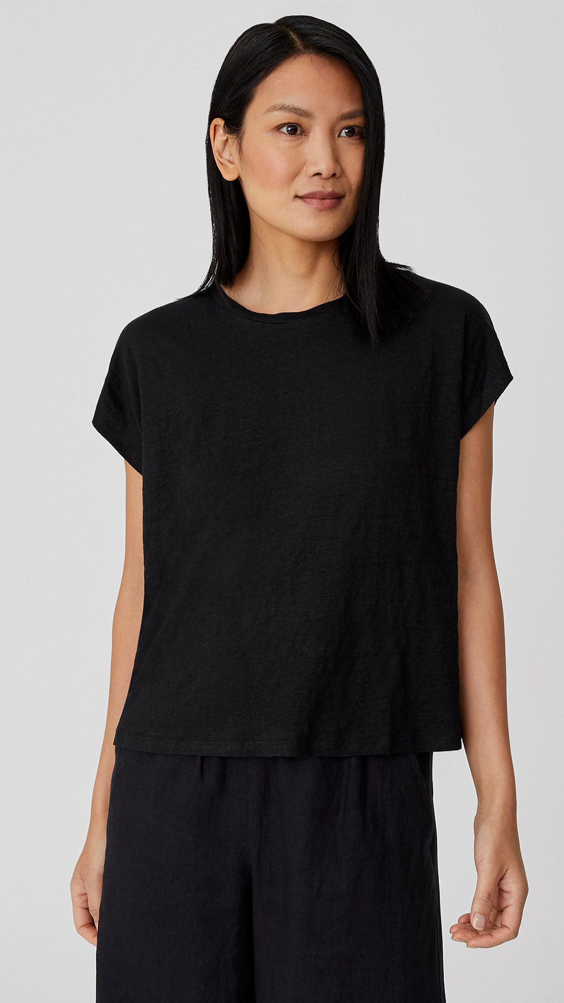 Organic Linen Jersey Square Top EILEEN FISHER