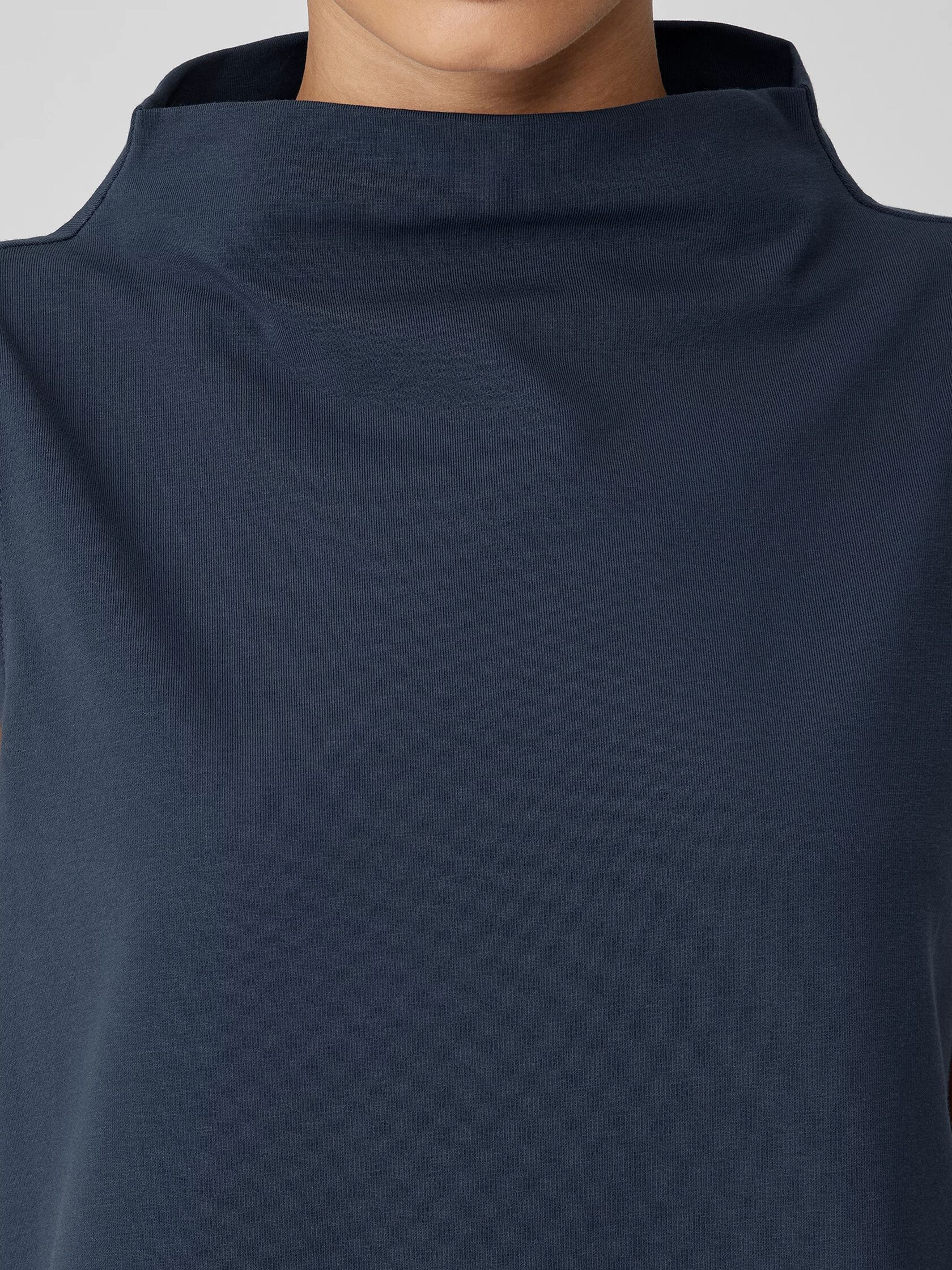 Pima Cotton Stretch Jersey Funnel Neck Tank