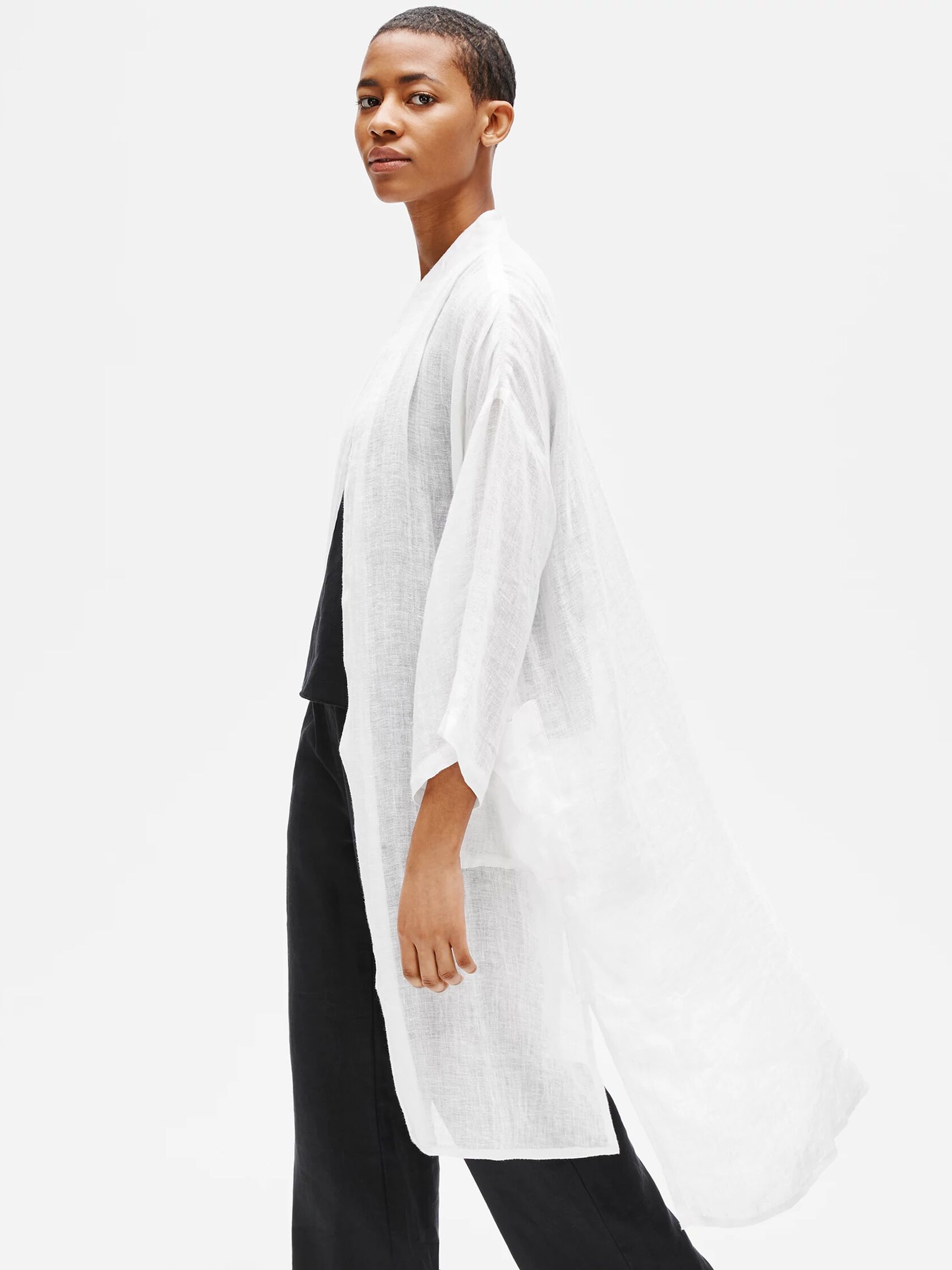 Organic Linen Gauze High Neck Jacket