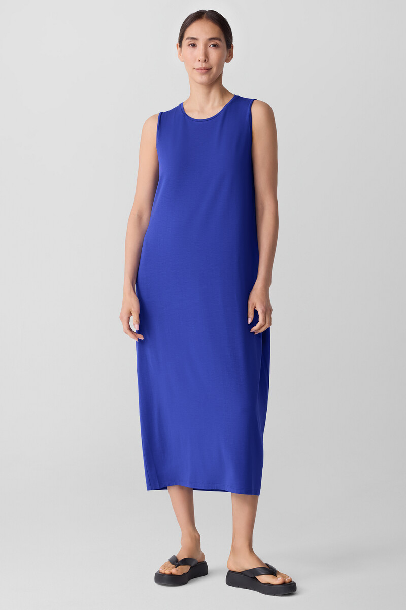 Stretch Jersey Knit Round Neck Dress Stretch Jersey Knit Round Neck Dress
