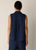 Woven Pliss&eacute; Sleeveless Shirt