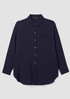 Silk Georgette Crepe Classic Collar Long Shirt
