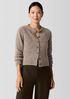 Mohair Plush Mélange Crew Neck Cardigan