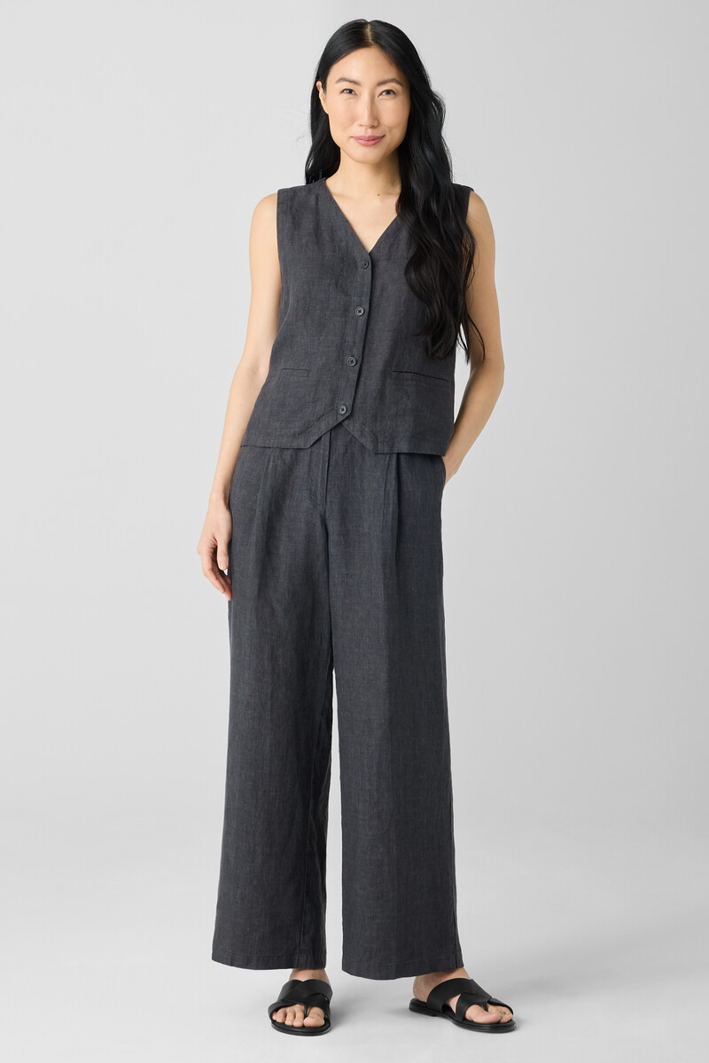 Washed Organic Linen Délavé Trouser Pant Washed Organic Linen Délavé Trouser Pant