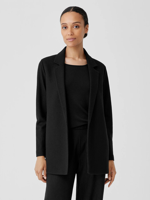 Boiled Wool Jersey Long Blazer