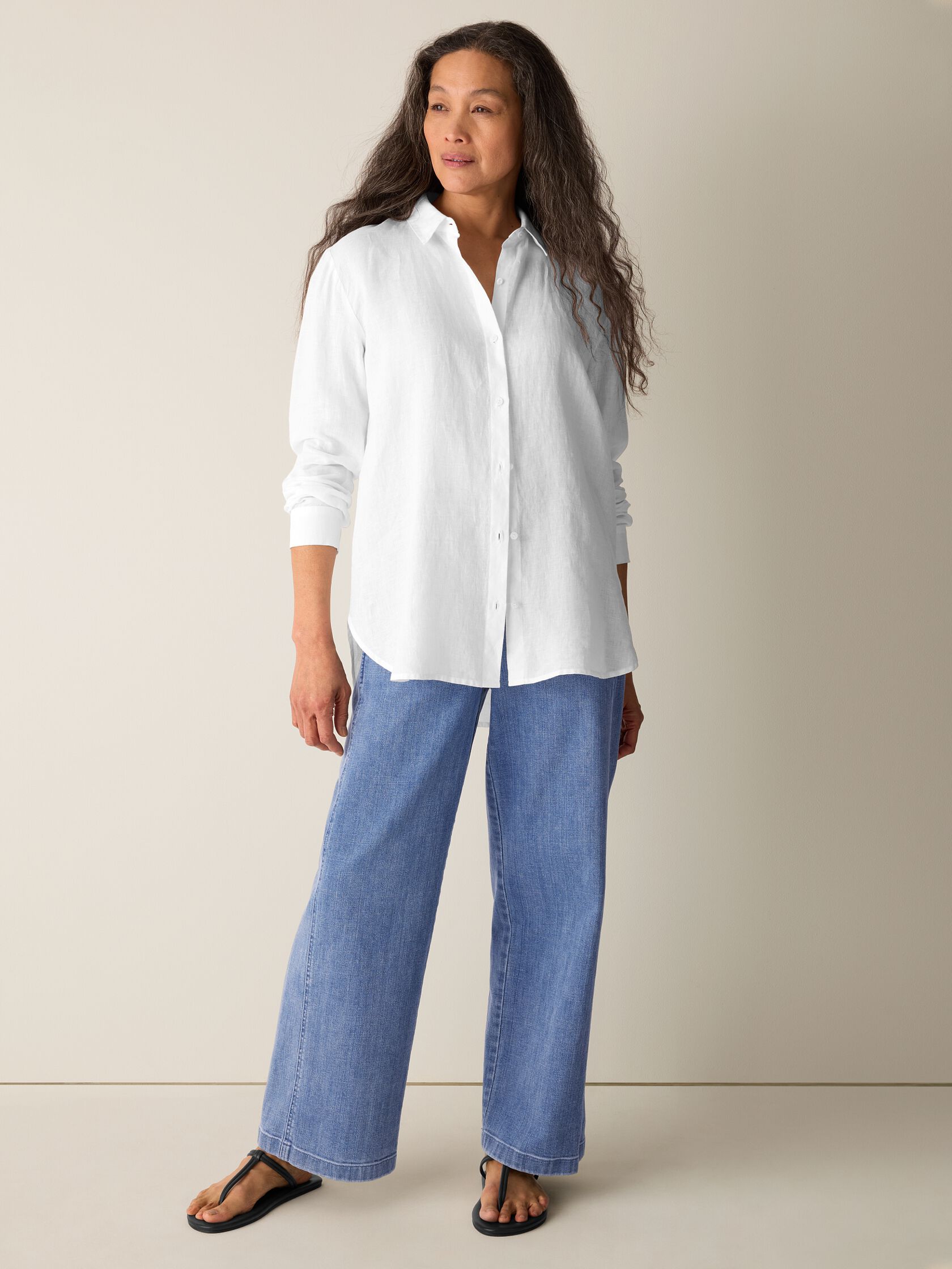 Organic Handkerchief Linen Classic Collar Shirt