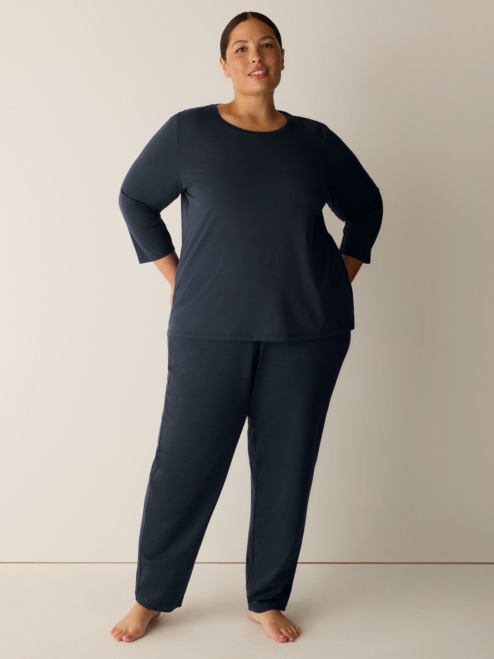 Organic Pima Cotton Jersey 3/4-Sleeve Tee