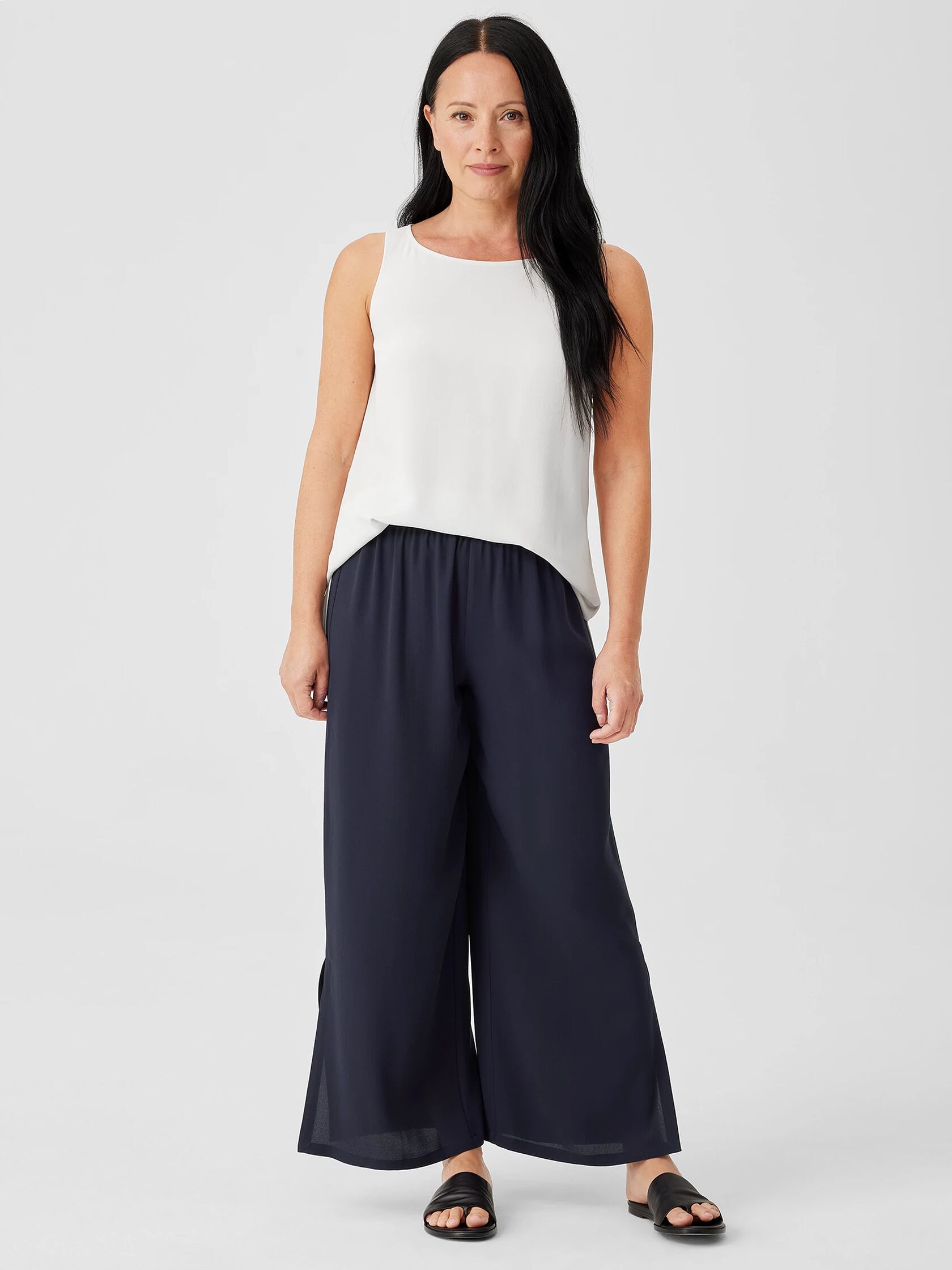 Silk Georgette Crepe Pant with Slits