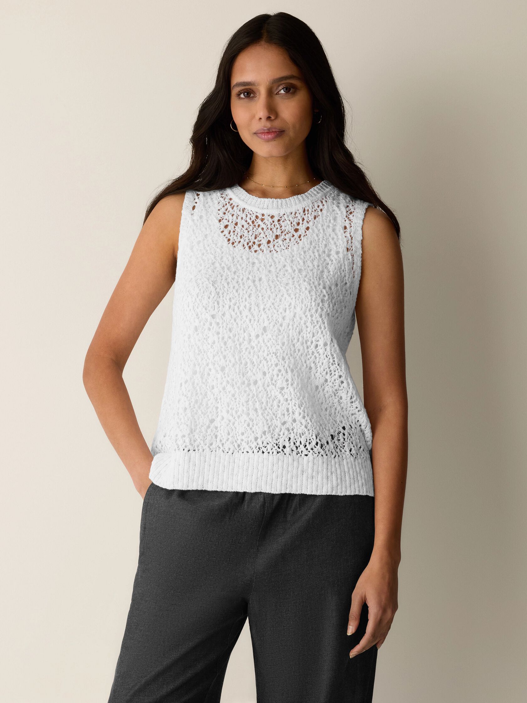 Peruvian Organic Cotton Slub Jewel Neck Tank