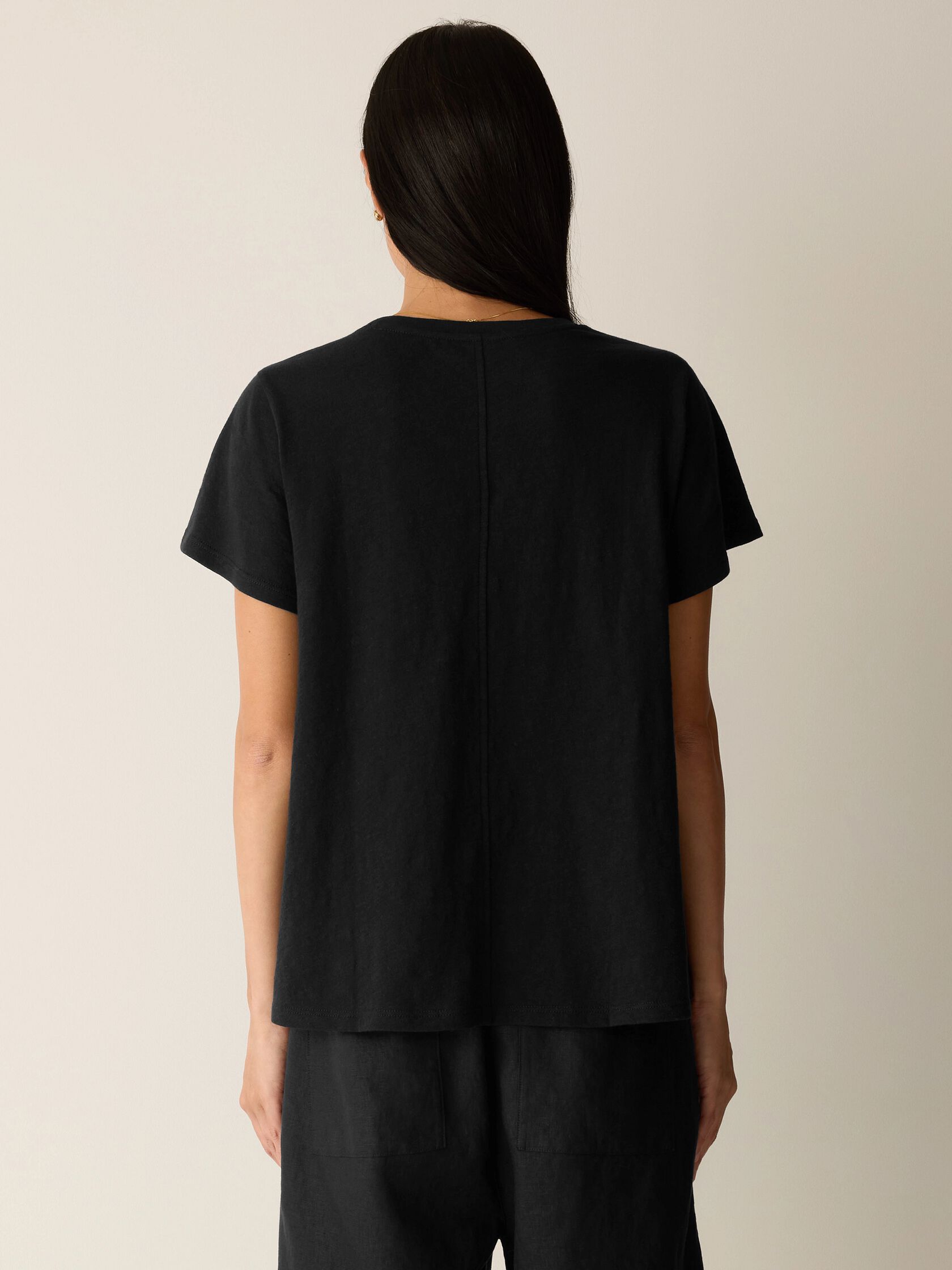 Organic Cotton Slubby Jersey Crew Neck Tee