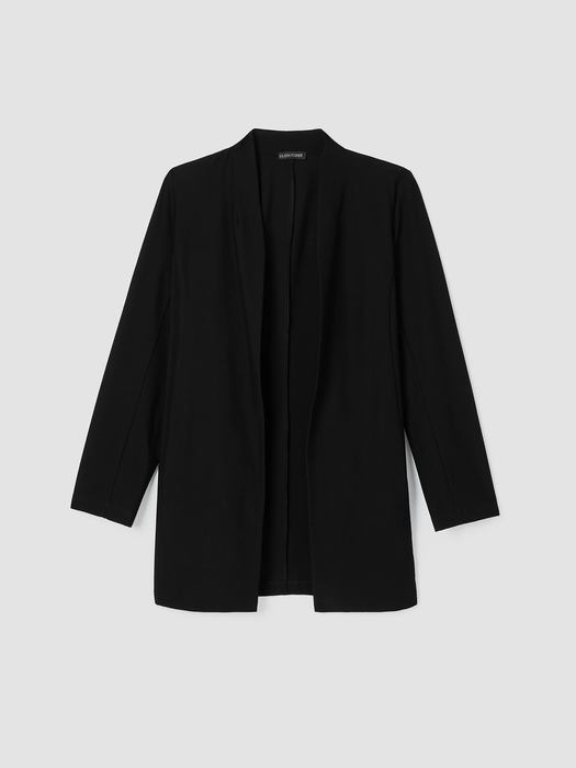 System Lightweight Washable Stretch Crepe Long Jacket