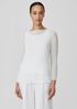 Crinkled Sheer Silk Georgette Bateau Neck Long Top