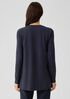 Stretch Jersey Knit Crew Neck Long Top