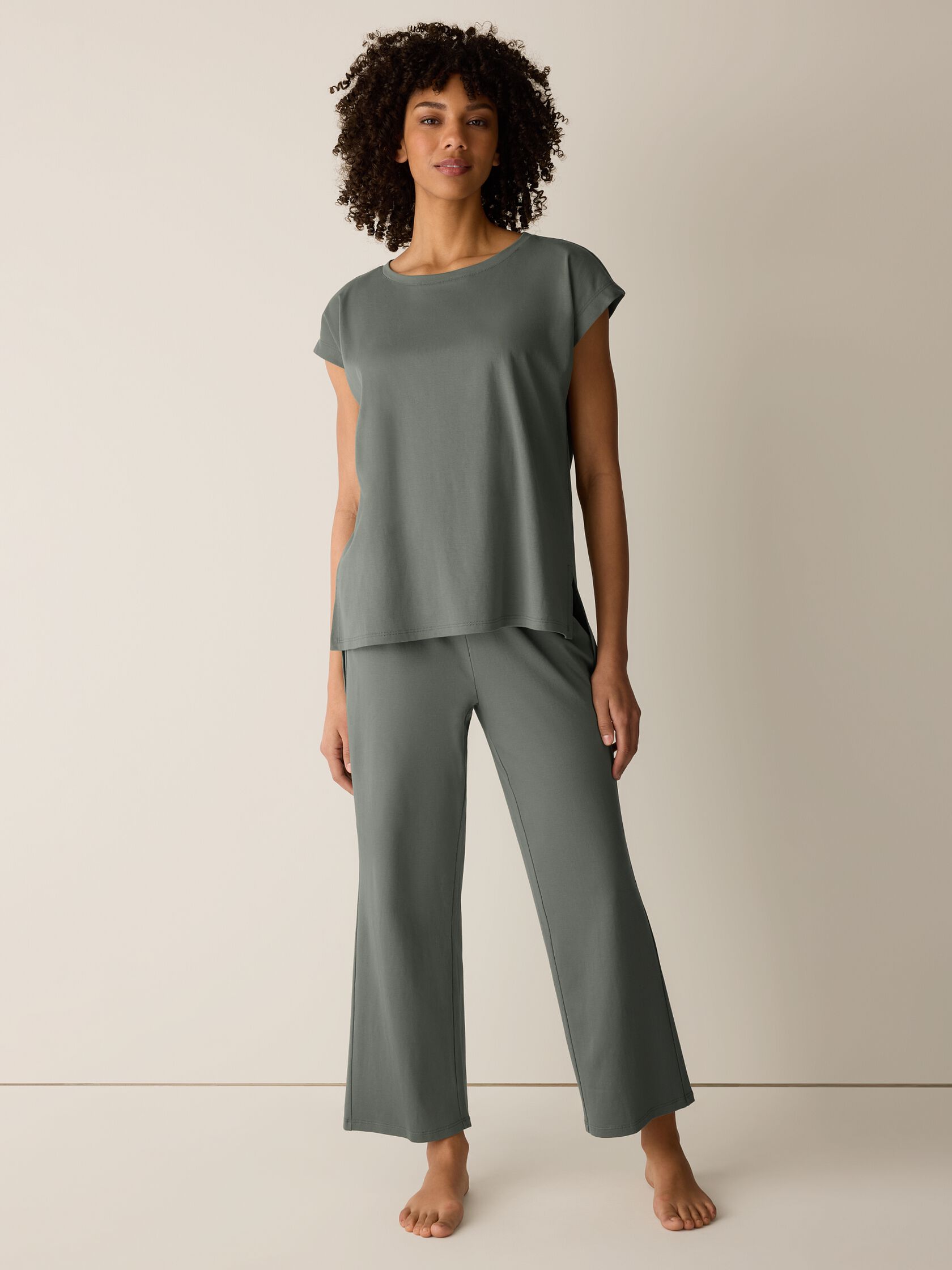 Organic Cotton Interlock Straight Sleep Pant