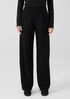 Boiled Wool Jersey Pleated Wide-Leg Pant