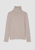 Mélange Sheer Cotton Blend Knit Turtleneck Top