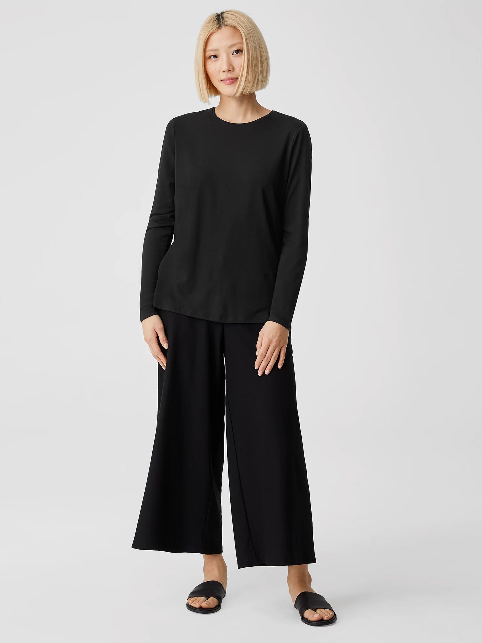 System Lightweight Viscose Jersey Crew Neck Top
