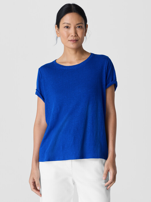 Organic Linen Jersey Crew Neck Tee