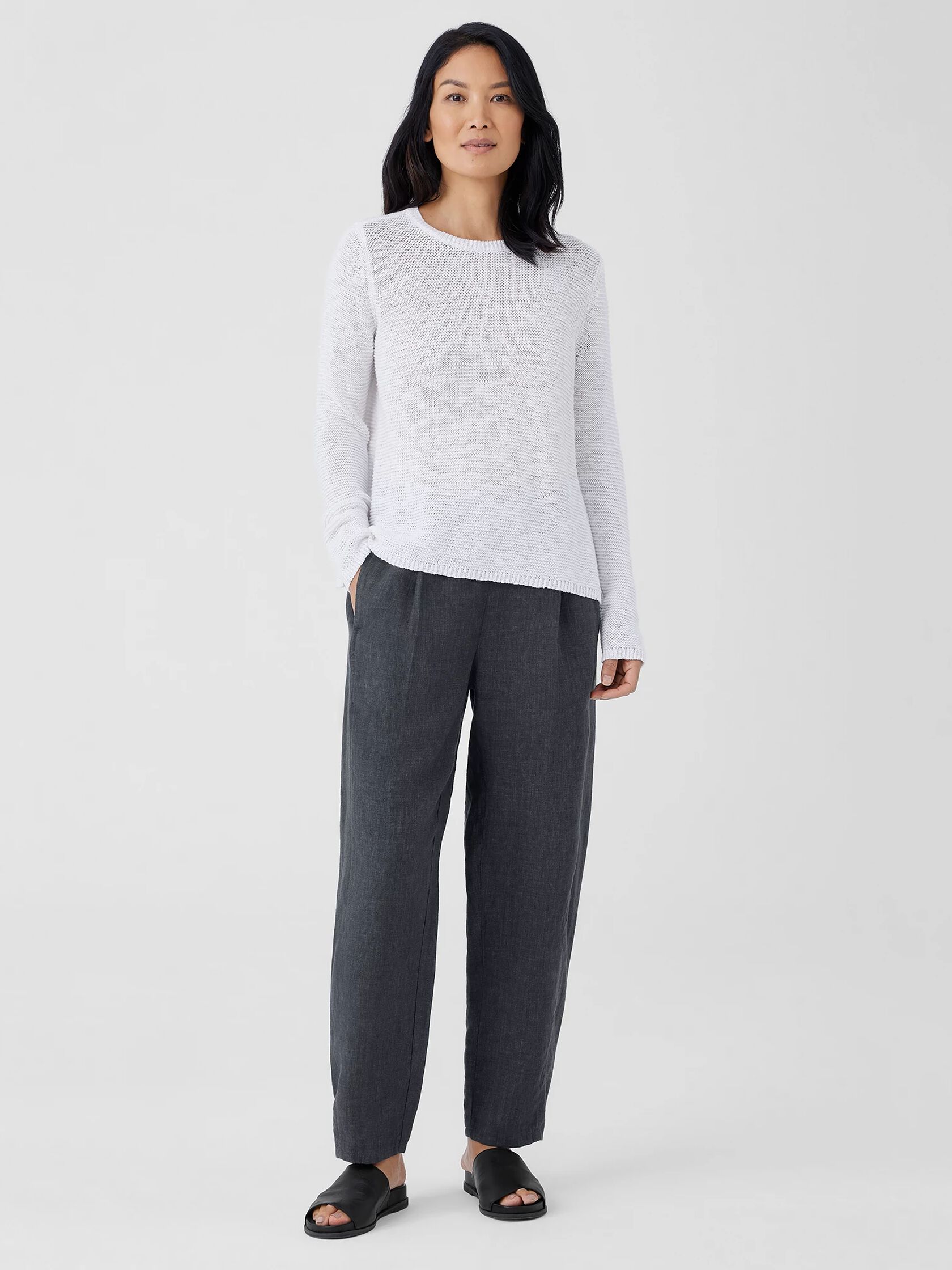 Washed Organic Linen Délavé Lantern Pant