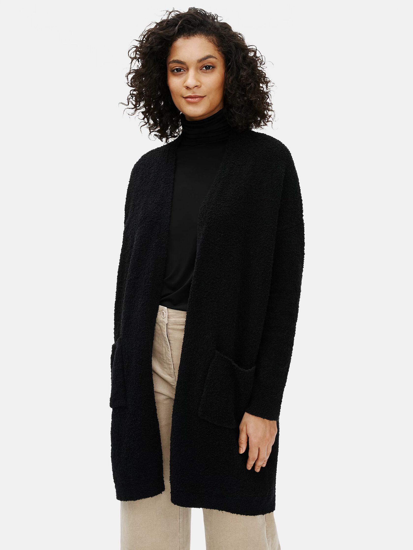 Organic Cotton Boucle Long Cardigan