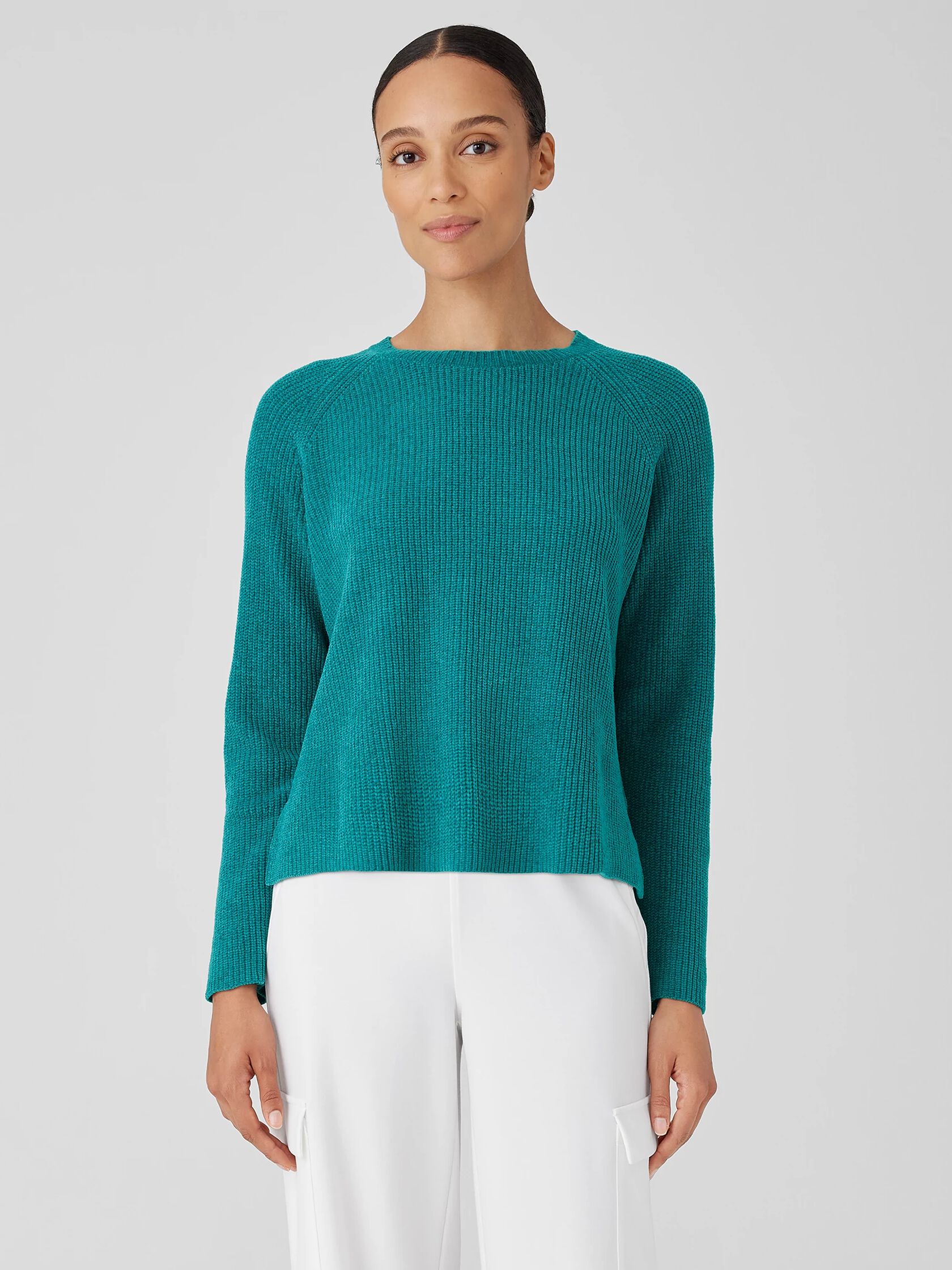 Organic Cotton Chenille Crew Neck Top