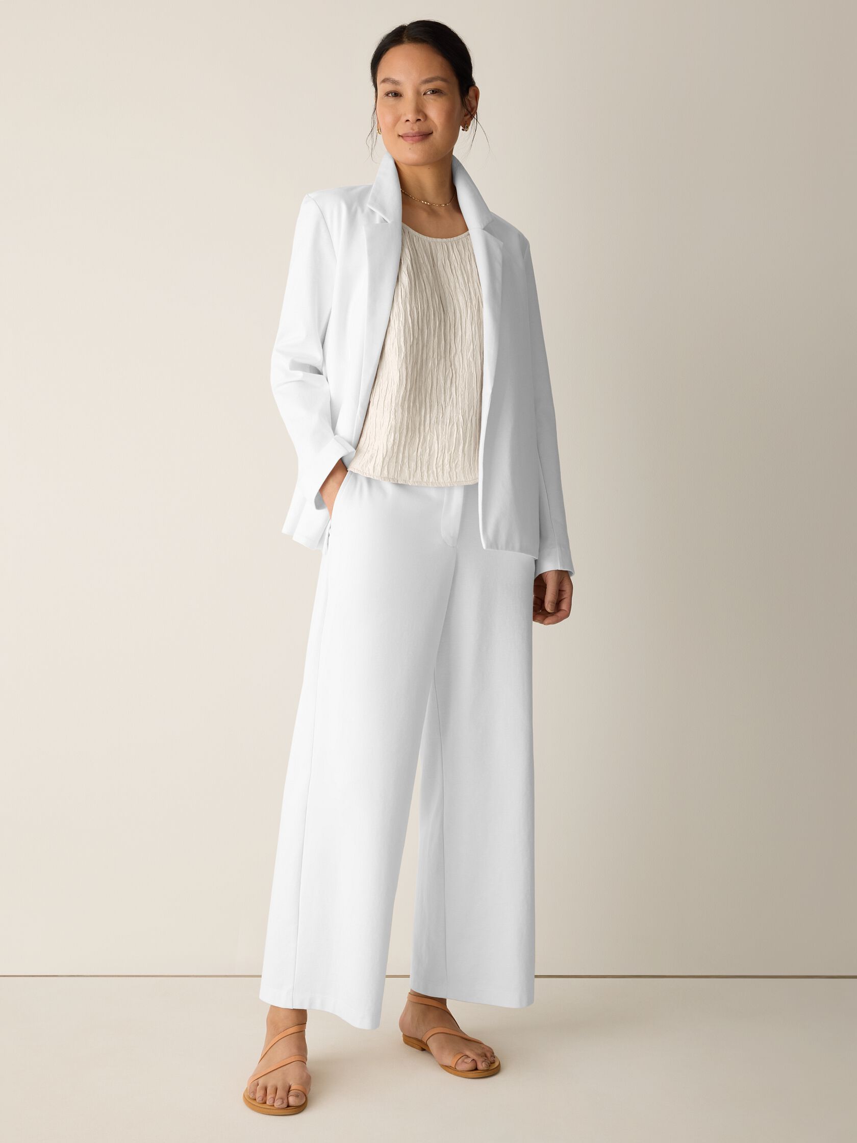 Cotton Blend Ponte Blazer