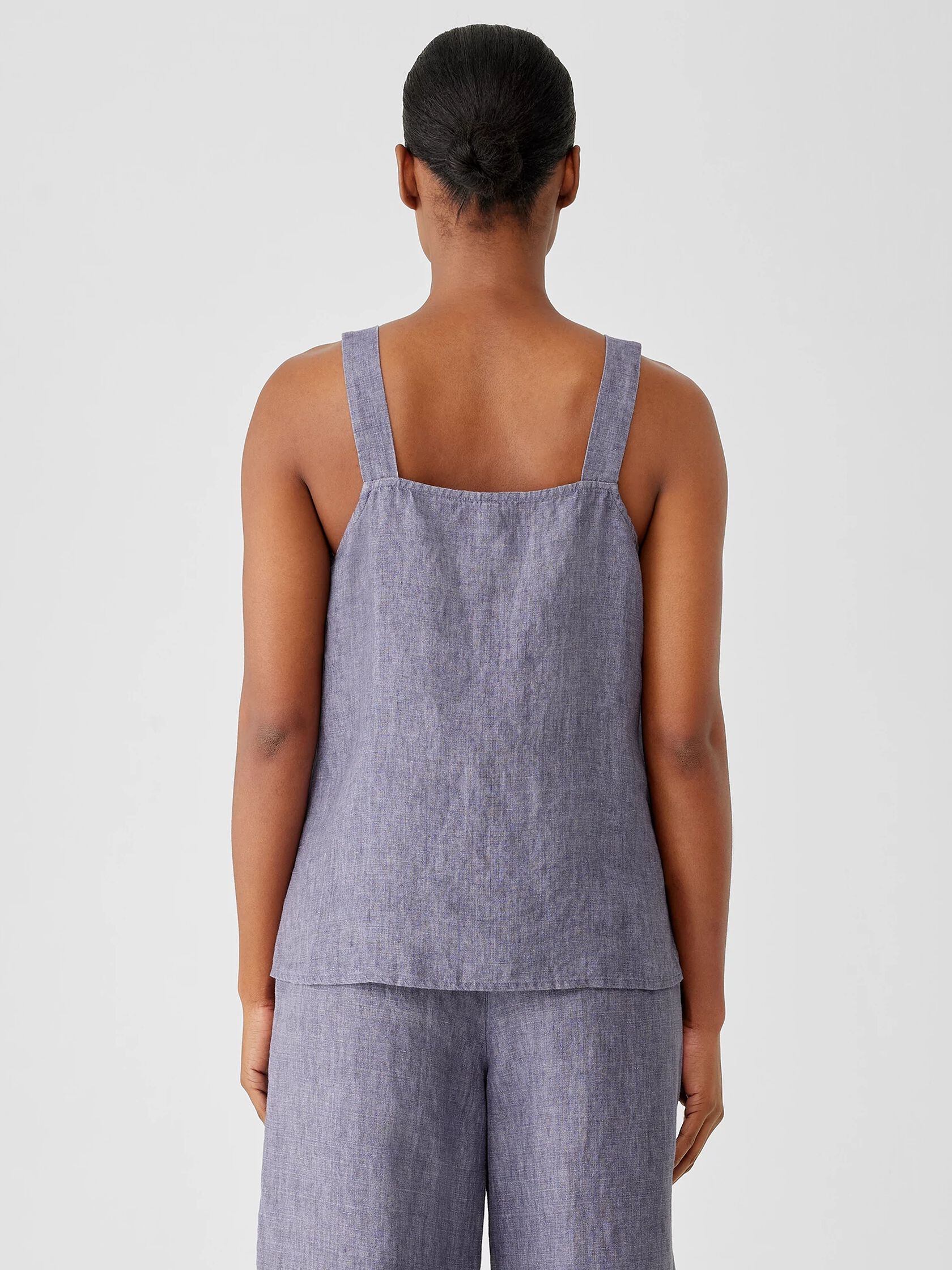 Washed Organic Linen Delave Tank