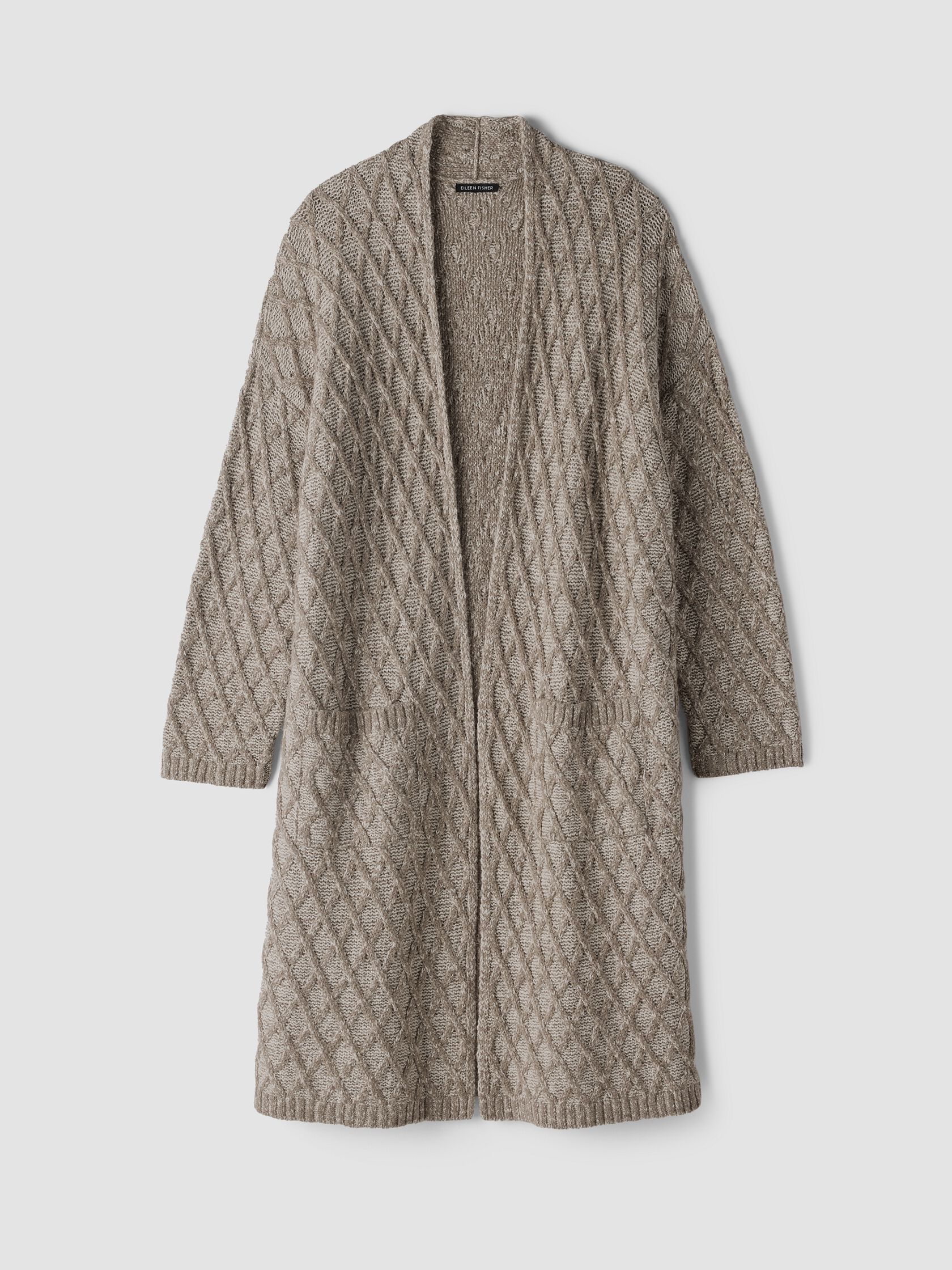 Peruvian Cotton Boucle Fluff Long Cardigan