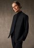 M&eacute;lange Felted Wool Jersey Angled Jacket in Regenerative Wool