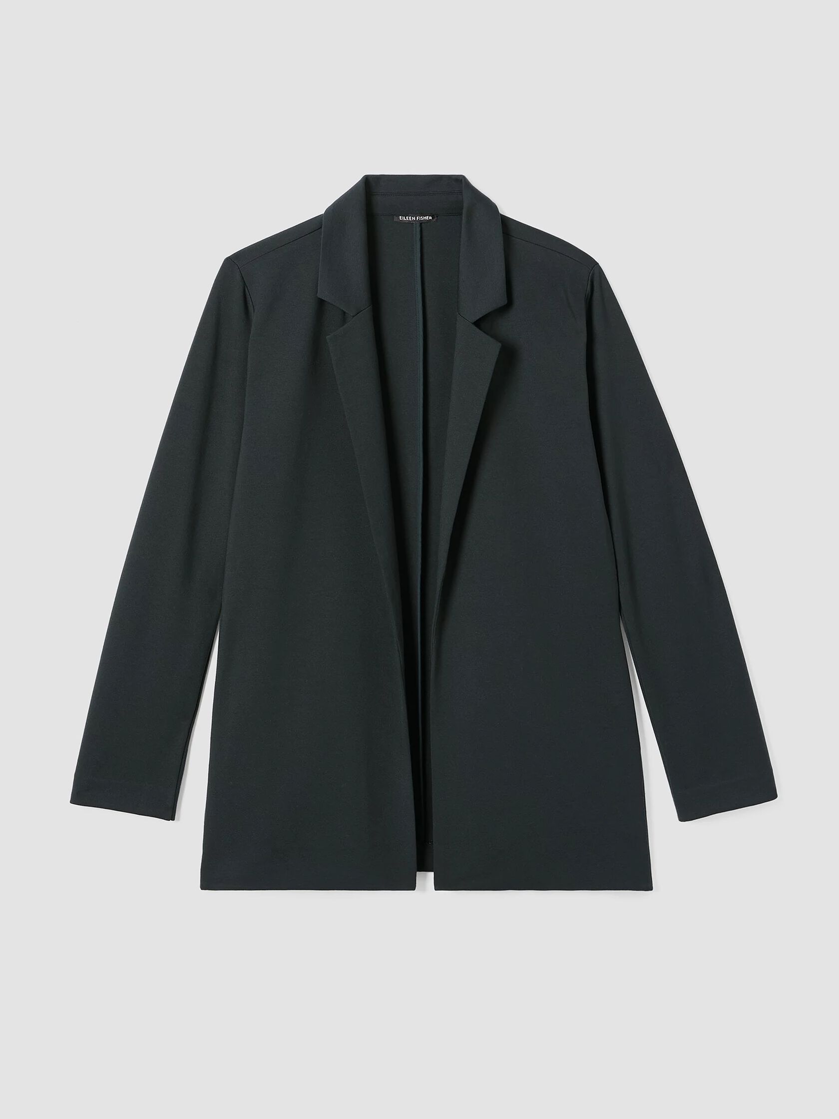 Washable Flex Ponte Notch Collar Long Blazer