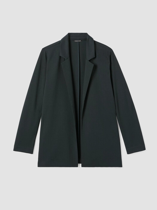 Washable Flex Ponte Notch Collar Long Blazer
