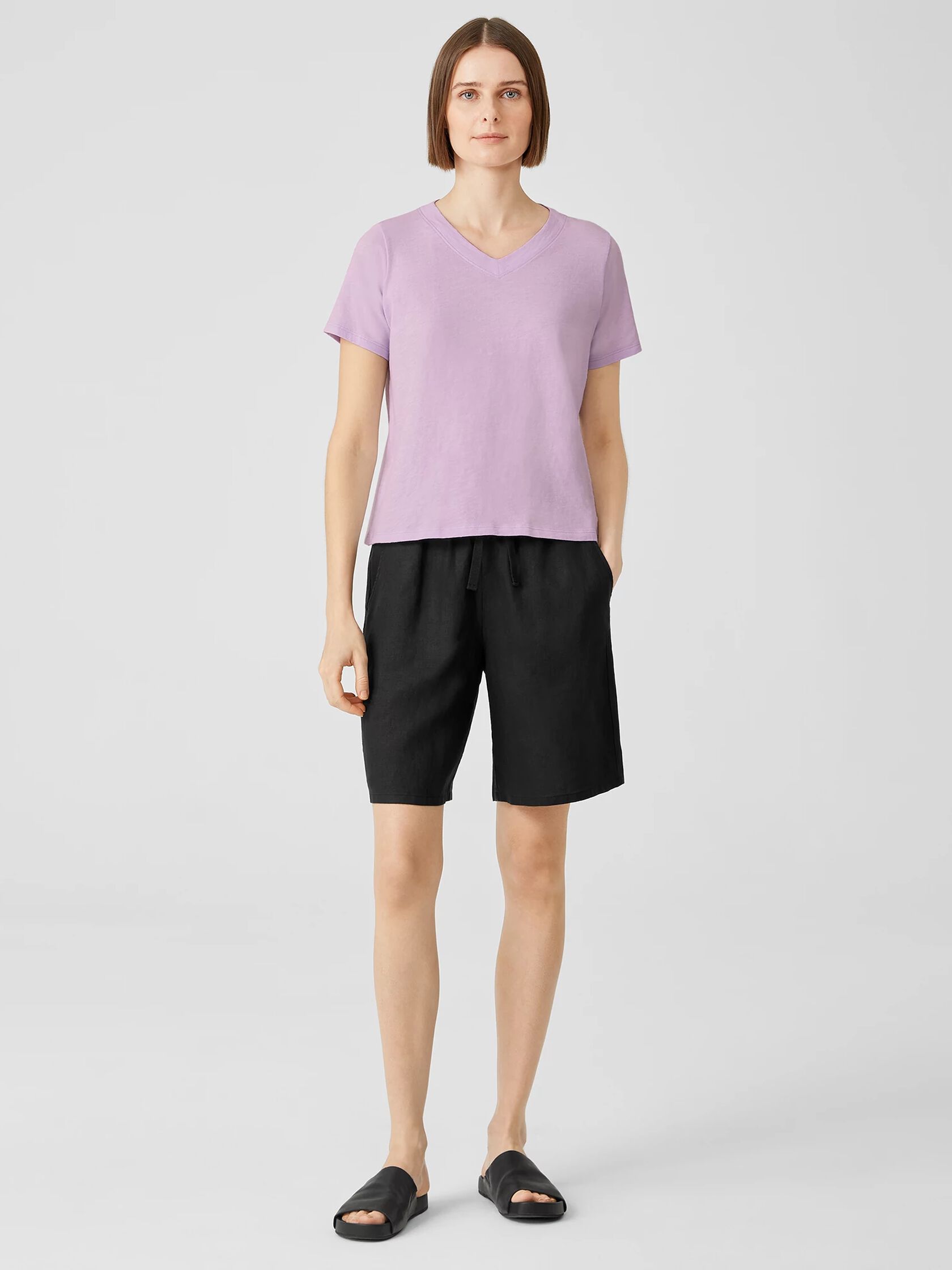 Organic Cotton Slub V-Neck Tee