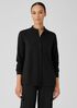 Stretch Jersey Knit Band Collar Shirt