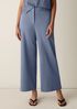 Cotton Blend Ponte Wide-Leg Trouser