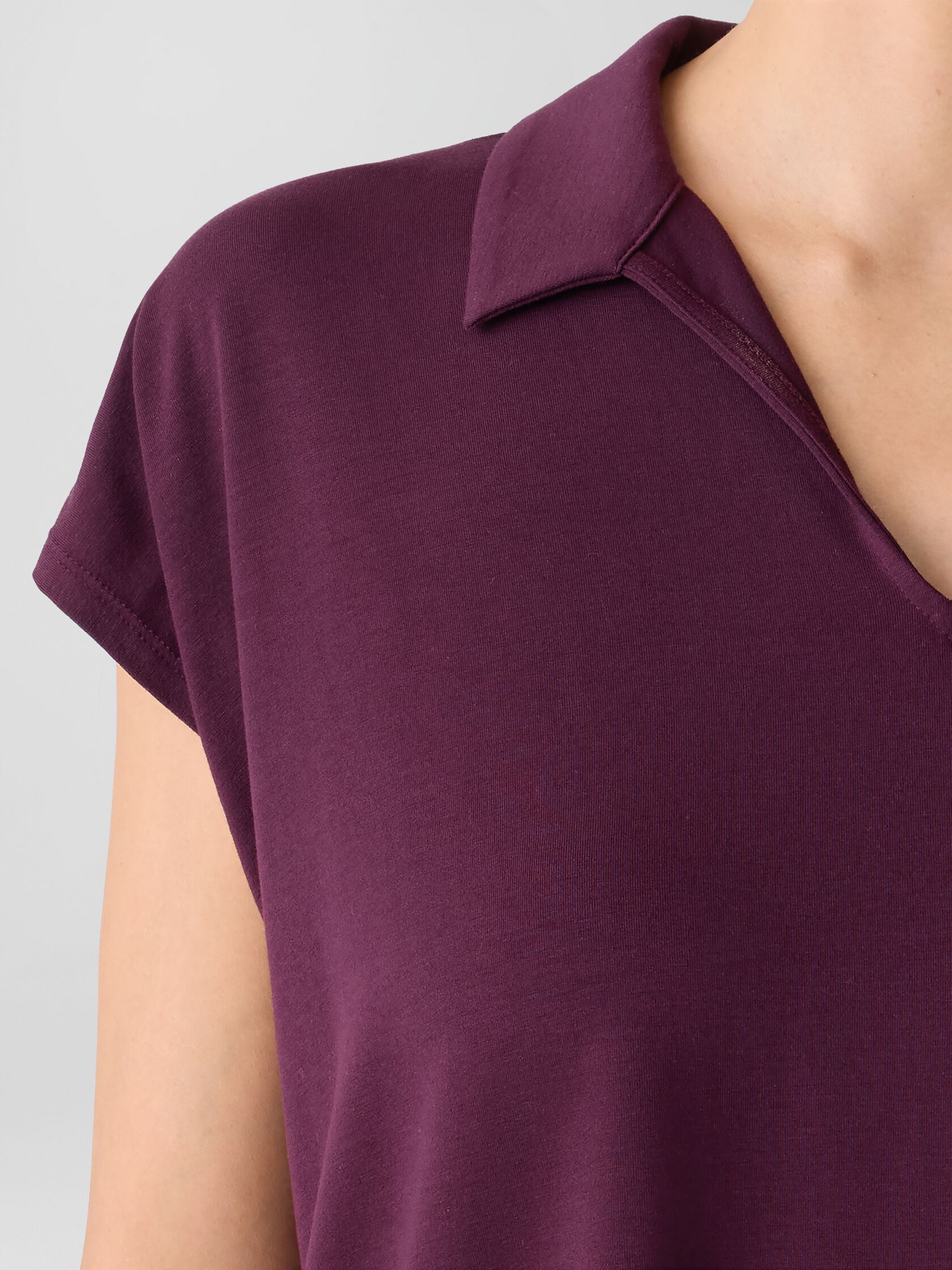 Fine Jersey Split Neck Top